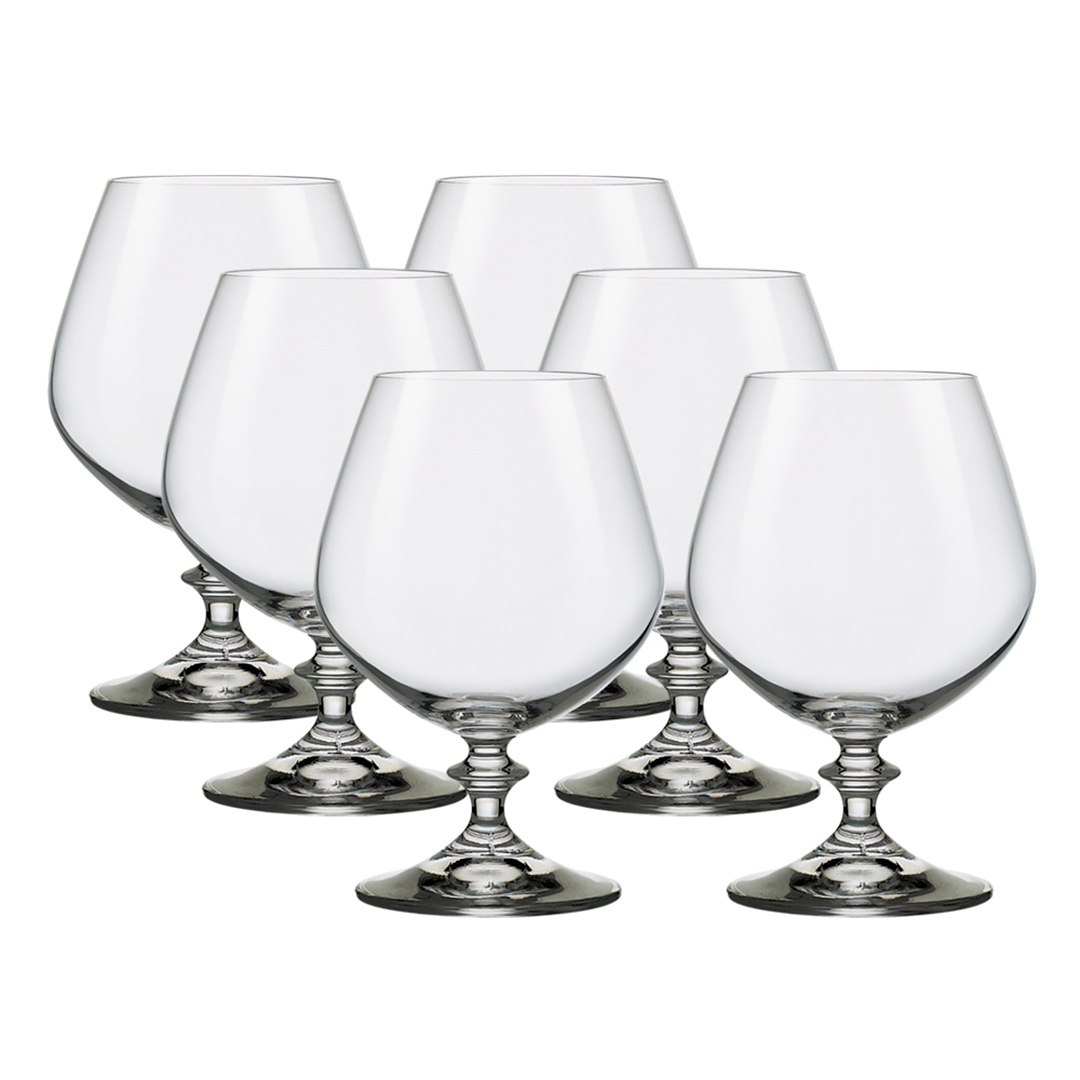 Imagem ilustrativa para Jogo de 6 taças para conhaque em cristal ecológico 400ml A14cm