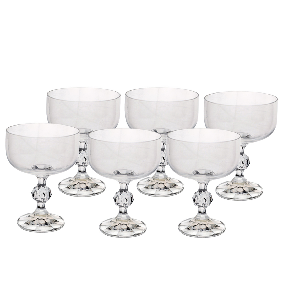 Imagem ilustrativa para Jogo de 6 taças para sobremesa em cristal ecológico 200ml D8xA12,5cm