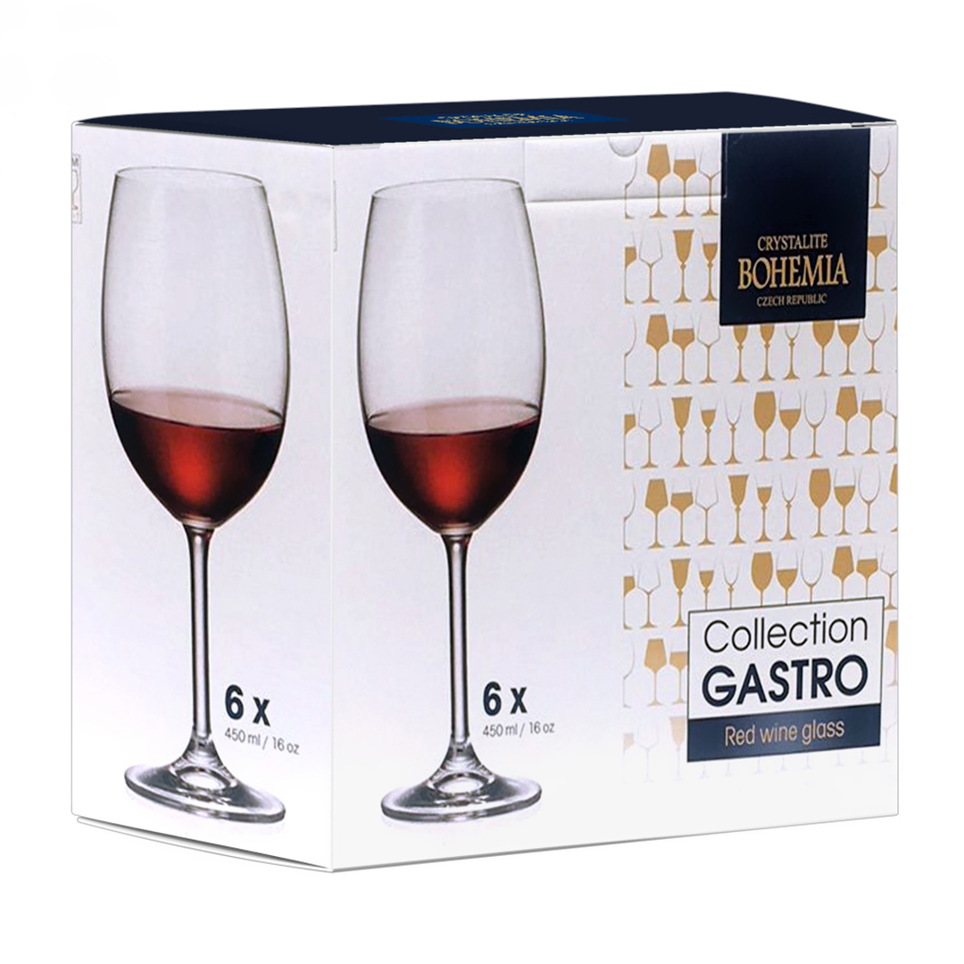 Fotografia para o produto Jogo de 6 taças para vinho tinto em cristal ecológico 450ml A22,5cm