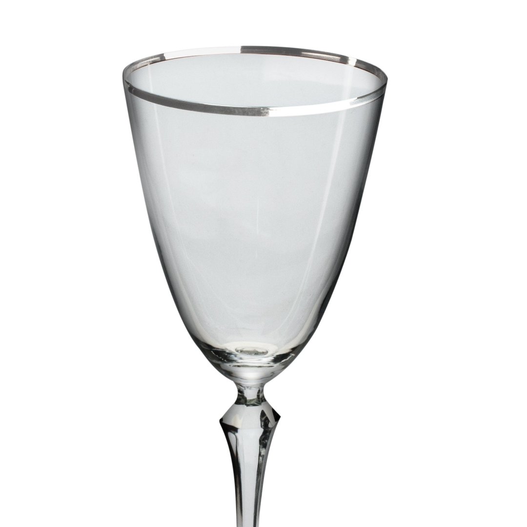 Fotografia para o produto Jogo de 6 taças silver rim para água em cristal ecológico 350ml A23cm