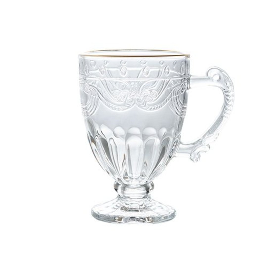 Fotografia para o produto Jogo de 6 xicaras para chá em cristal com borda dourada 200ml