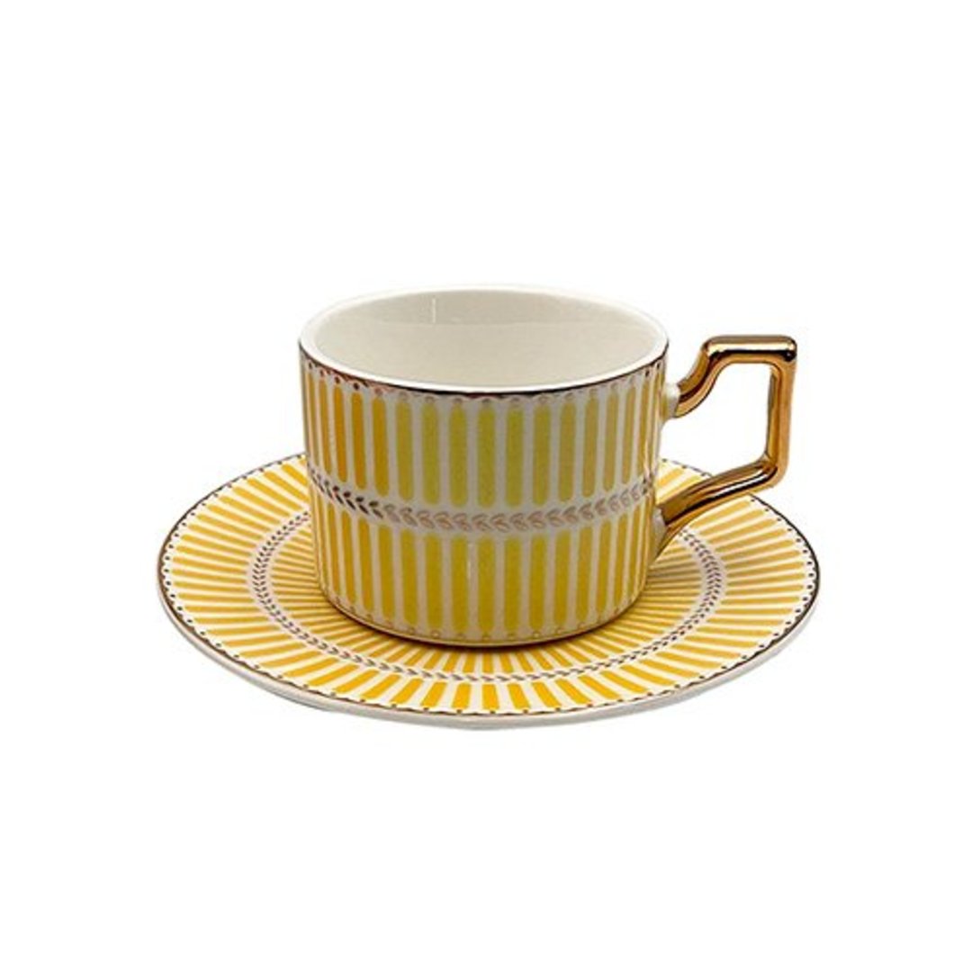 Imagem ilustrativa para Jogo de 8 peças para café em new bone china 110ml amarelo