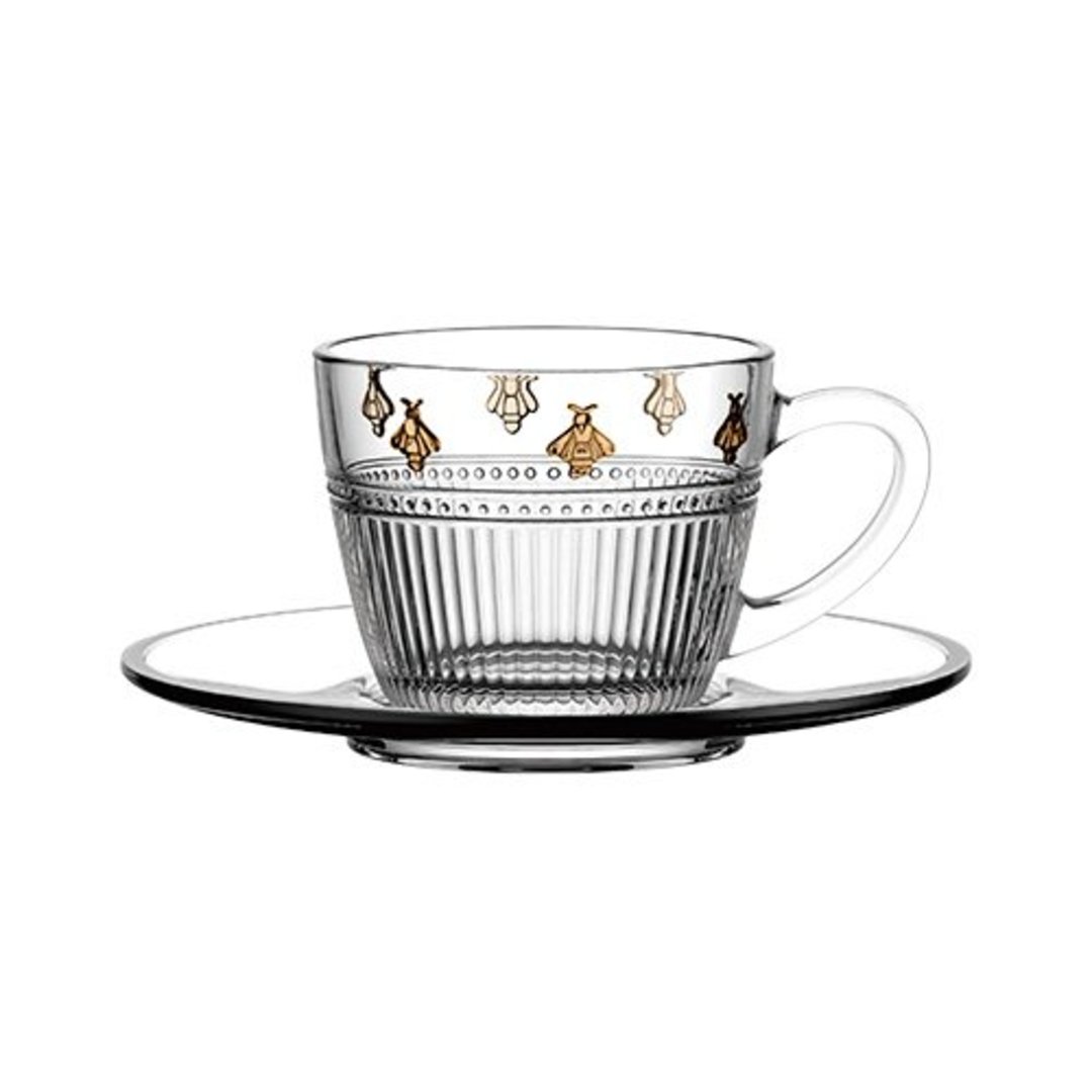 Fotografia para o produto Jogo de 8 peças para chá em cristal pintado a mão 180ml âmbar