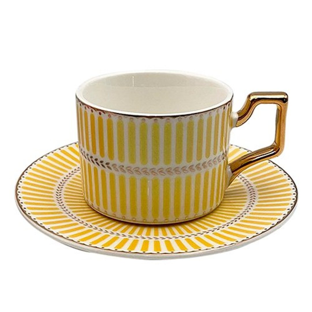 Imagem ilustrativa para Jogo de 8 peças para chá em new bone china 200ml amarelo