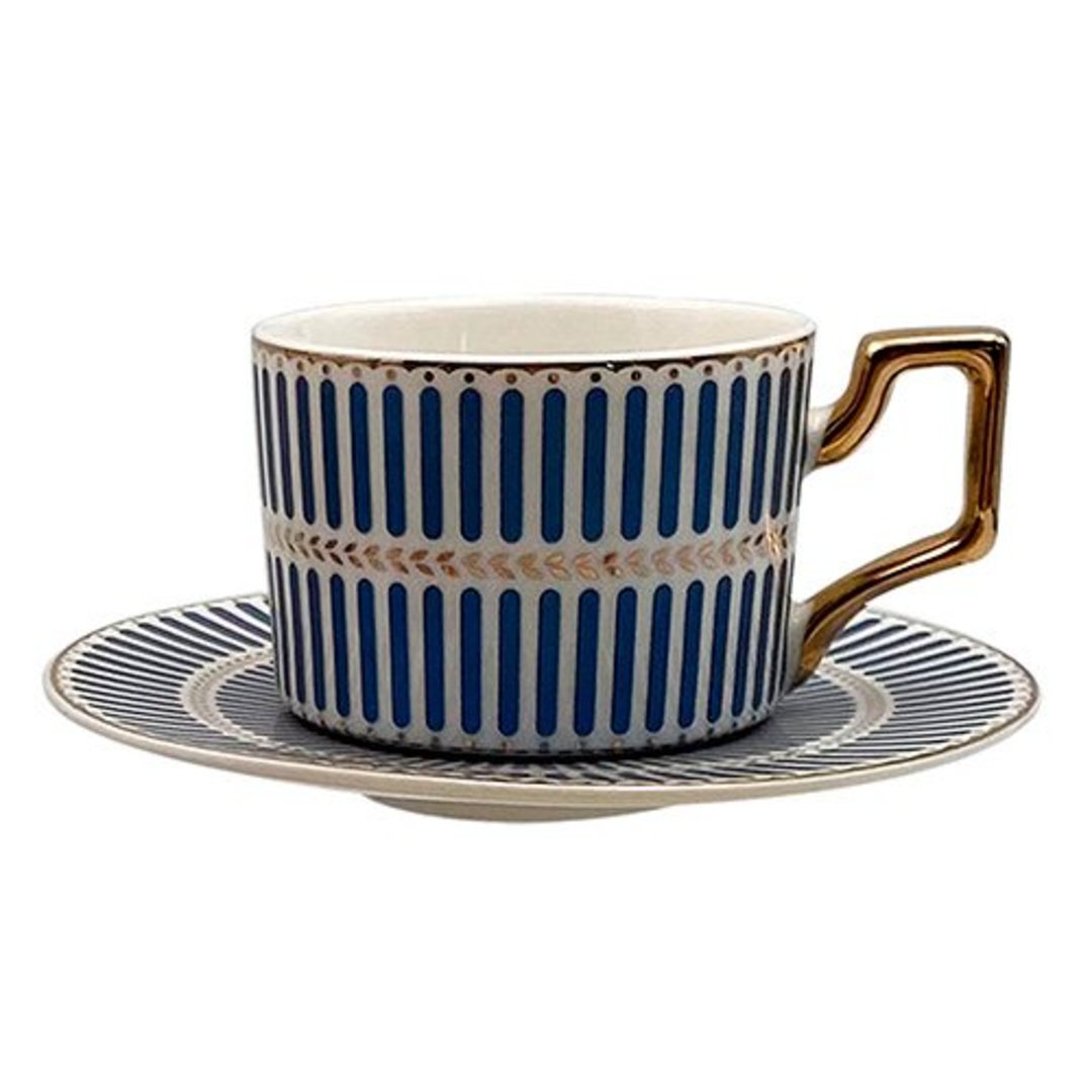 Imagem ilustrativa para Jogo de 8 peças para chá em new bone china 200ml azul