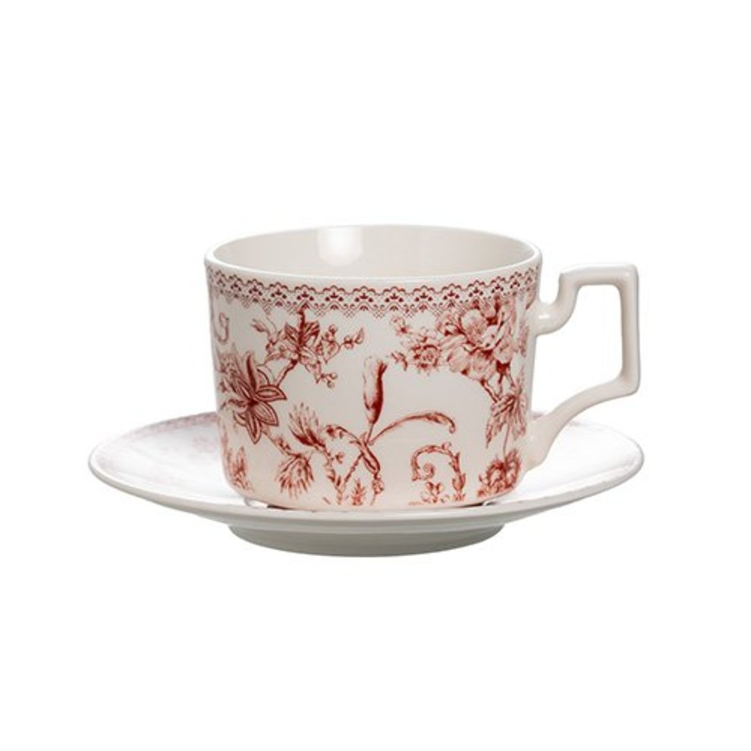 Imagem ilustrativa para Jogo de 8 peças para chá em new bone china 220ml bordô