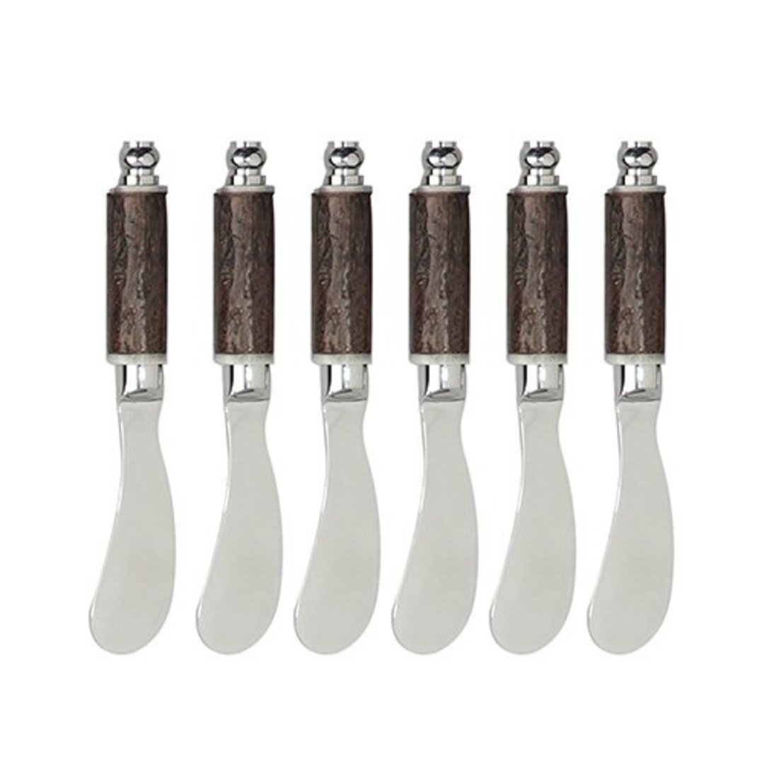 Imagem ilustrativa para Jogo de espátulas em aço inox com cabo em madeira 6 peças