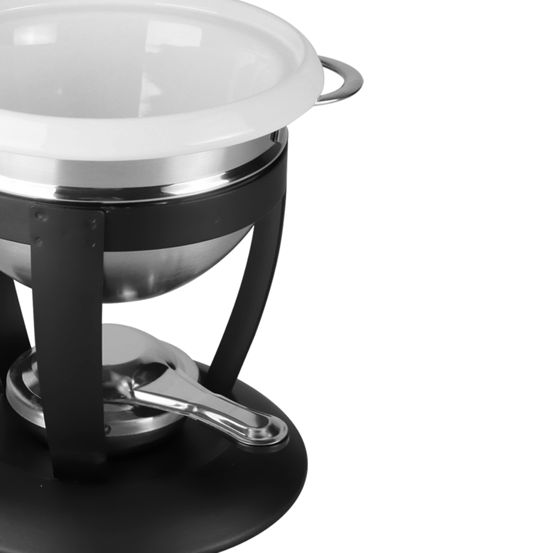 Fotografia para o produto Jogo de fondue em açpo inox e cerâmica 11 peças L23P20xA22,3cm