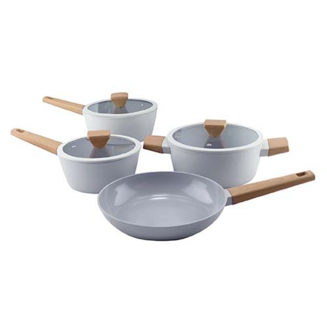 Imagem ilustrativa para Jogo de panelas em alumínio rev cerâmico 4 peças cinza