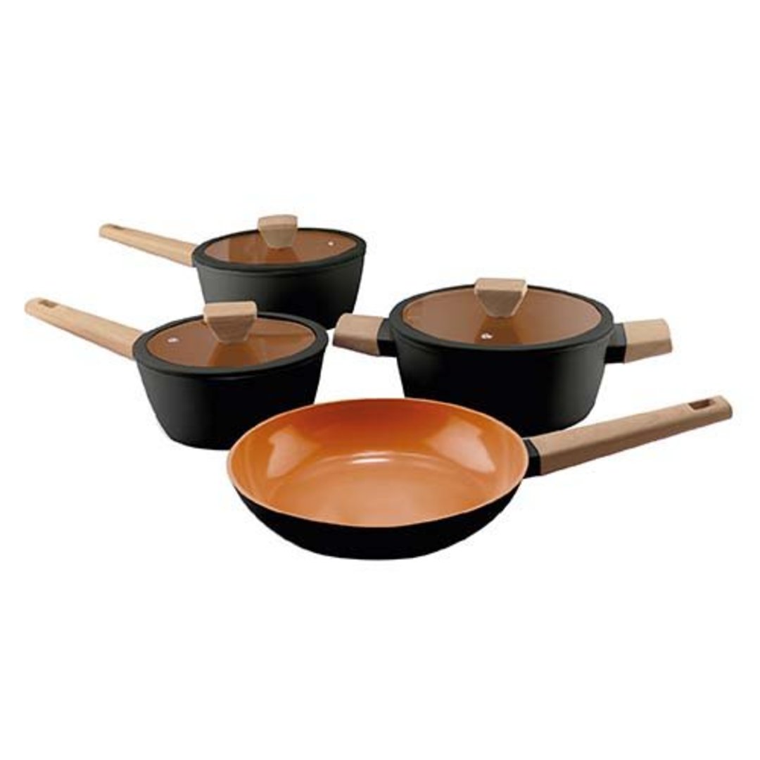 Fotografia para o produto Jogo de panelas em alumínio rev cerâmico 4 peças preto