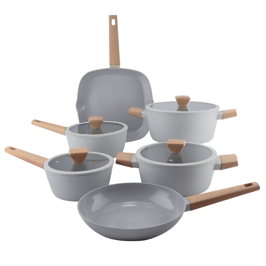 Fotografia para o produto Jogo de panelas em aluminio rev cerâmico 6 peças cinza