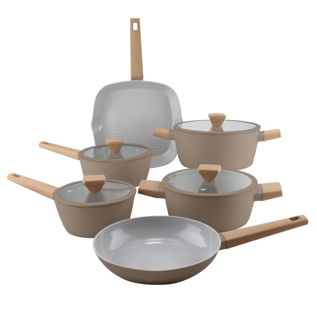 Fotografia para o produto Jogo de panelas em aluminio rev cerâmico 6 peças fendi mocha