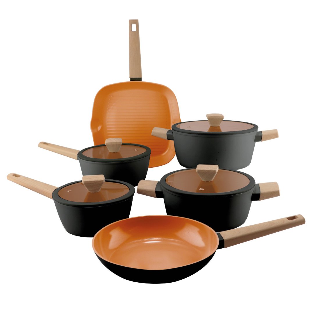 Fotografia para o produto Jogo de panelas em aluminio rev cerâmico 6 peças preto