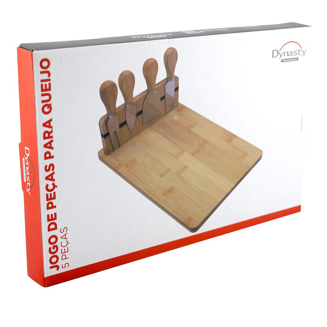 Fotografia para o produto Jogo para queijo com 5 peças em bambu L30xP20xA8cm