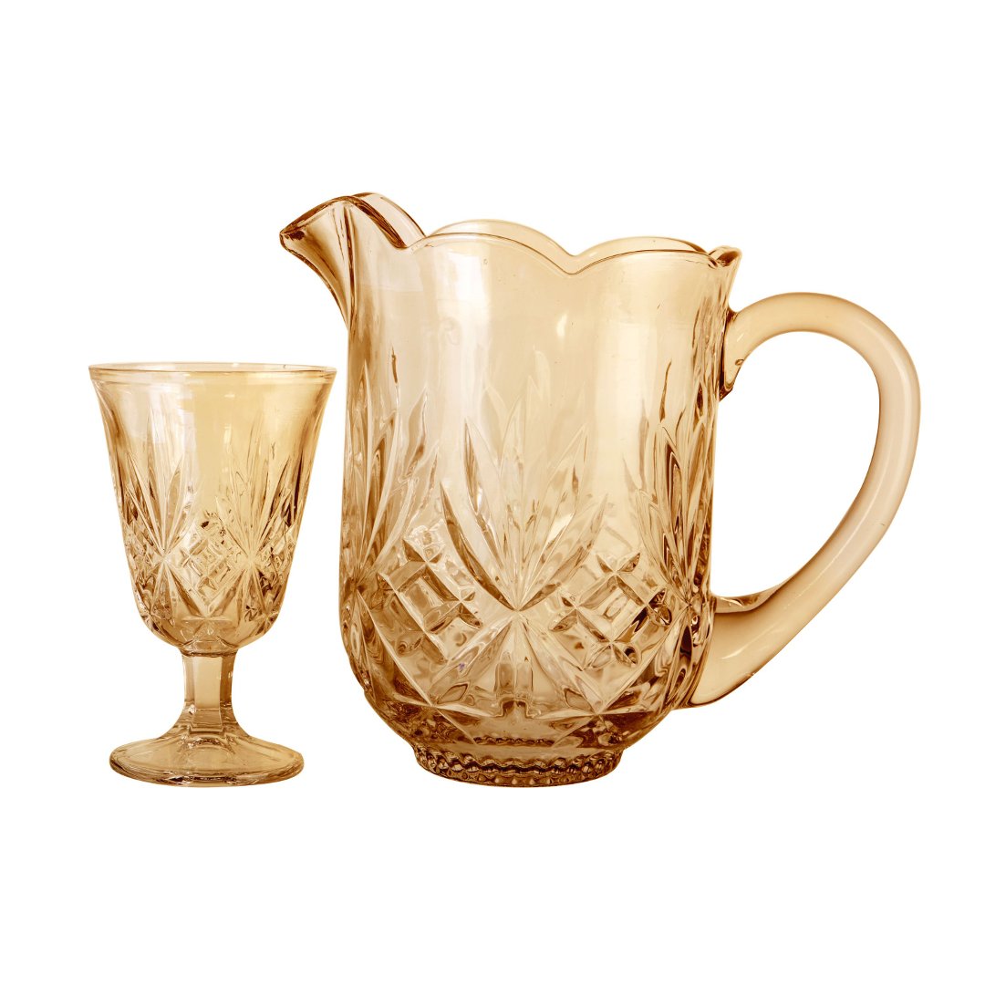 Imagem ilustrativa para Jogo para refresco 7 peças em cristal ecológico (1,5L+6x230ml) âmbar