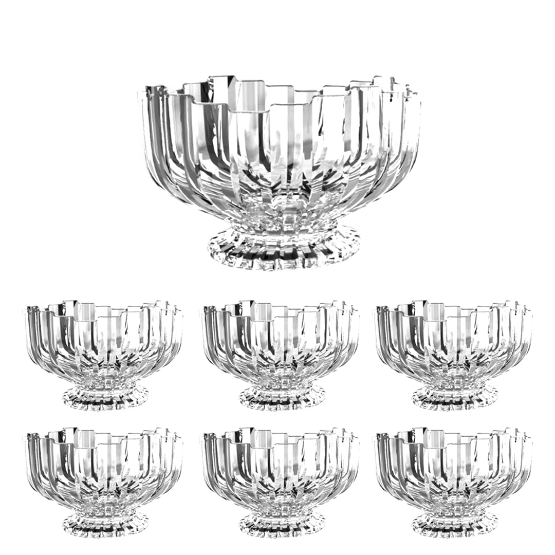 Imagem ilustrativa para Jogo para sobremesa Milan em vidro 7 peças (20xA12,5cm+6x11,5xA7,5cm)