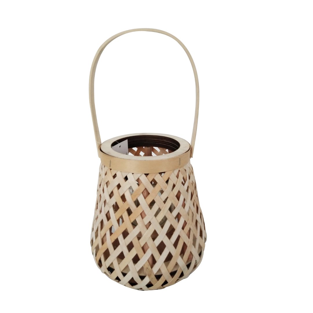 Imagem ilustrativa para Lanterna decorativa em vidro e madeira 20xA21cm