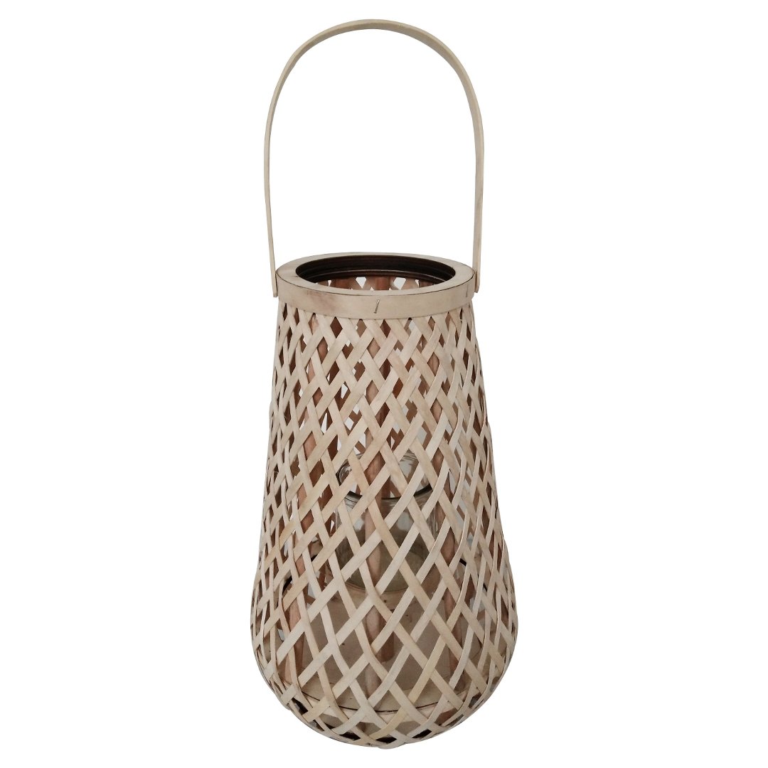 Fotografia para o produto Lanterna decorativa em vidro e madeira 026xA40cm Fotografia para o produto Lanterna decorativa em vidro e madeira 026xA40cm