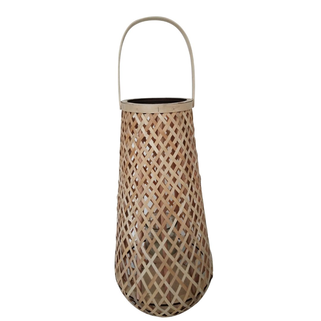 Fotografia para o produto Lanterna decorativa em vidro e madeira 030xA60cm Fotografia para o produto Lanterna decorativa em vidro e madeira 030xA60cm