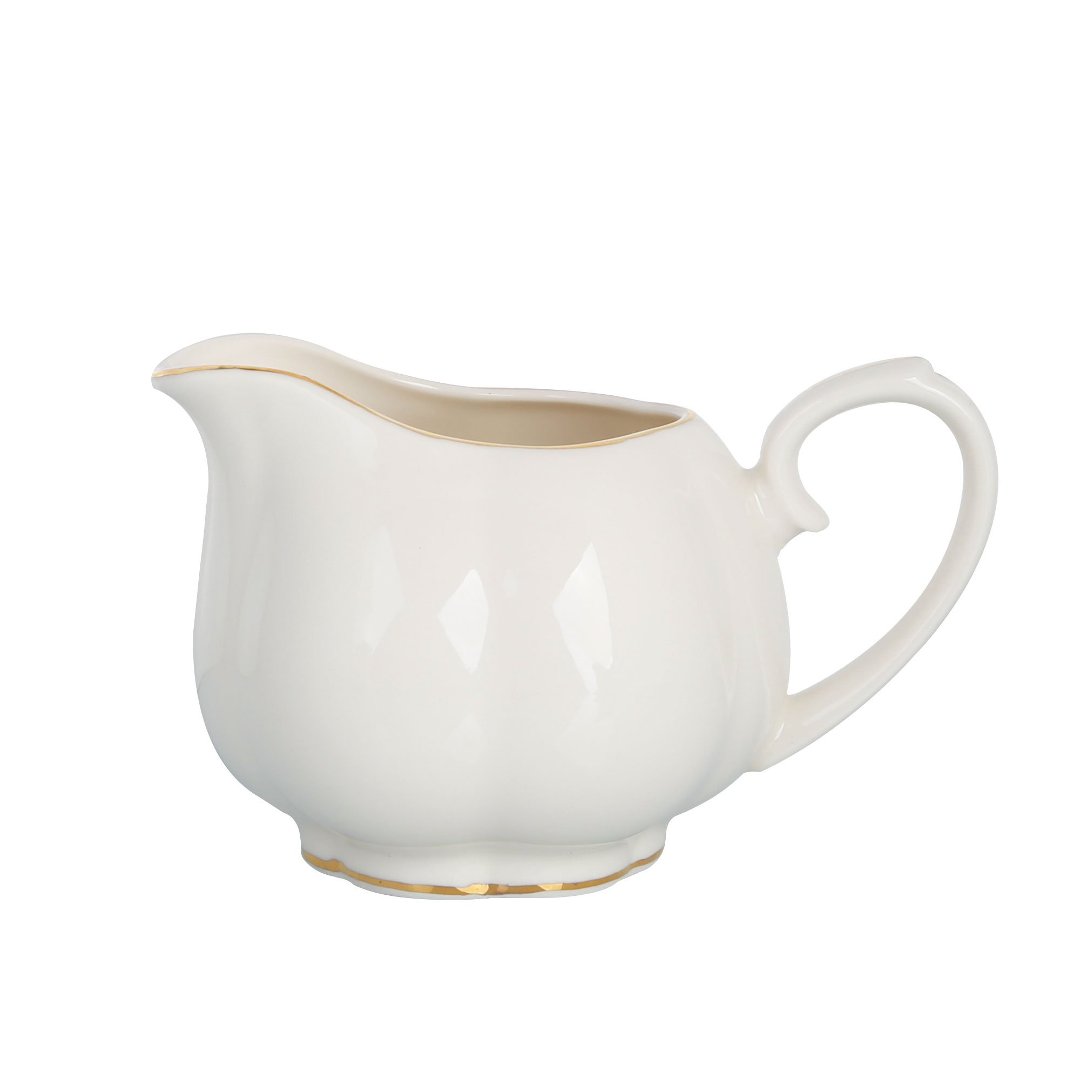 Imagem ilustrativa para Leiteira em new bone china branco com filado dourado 300ml