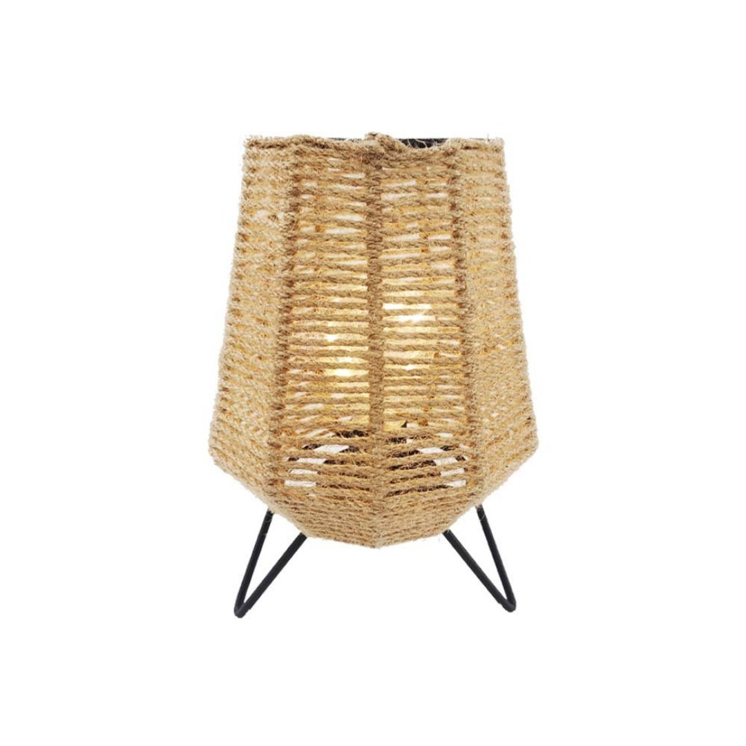 Imagem ilustrativa para Luminaria led a pilha de mesa em fibra natural A22cm marrom