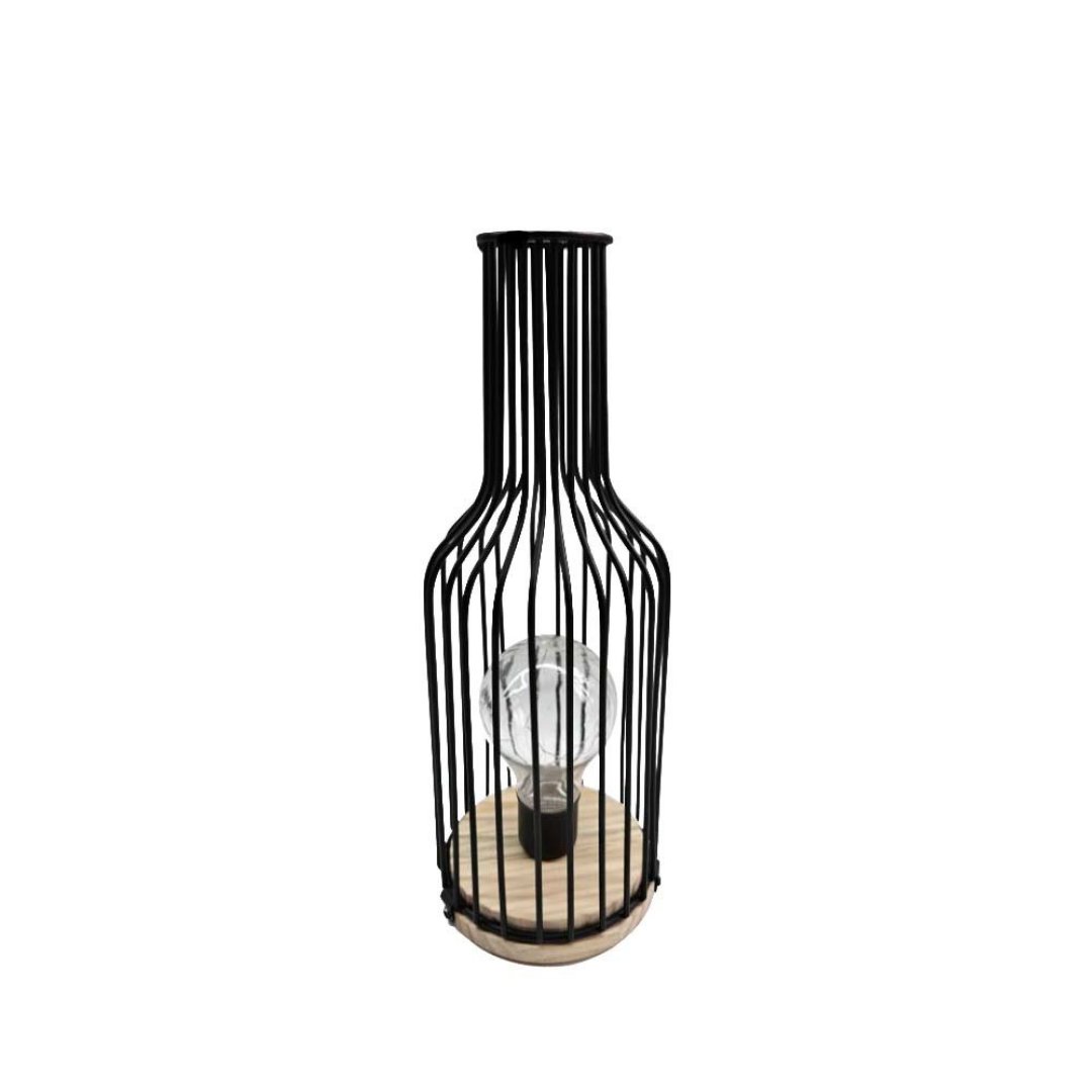 Imagem ilustrativa para Luminaria led de mesa a pilha em ferro A27,50cm preto