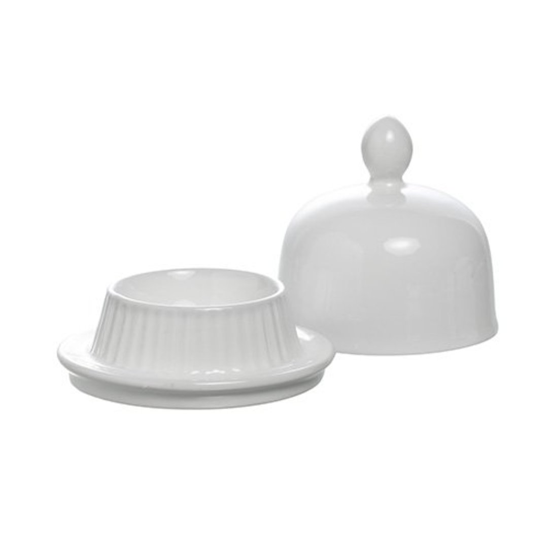 Fotografia para o produto Manteigueira com tampa e pires Blanc em porcelana P9xL9xA8,5cm branco