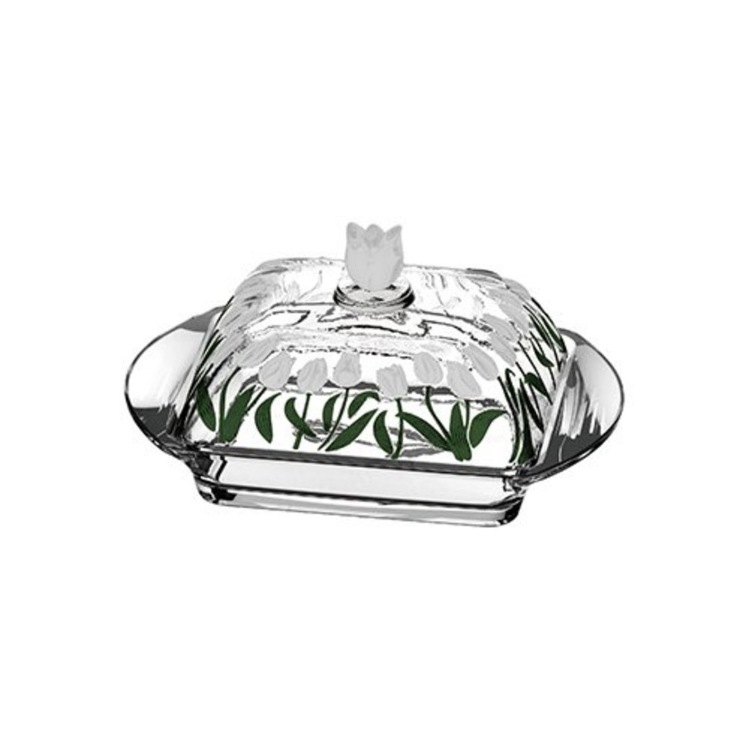 Fotografia para o produto Manteigueira com tampa em cristal P17xL10,6xA7cm branco Fotografia para o produto Manteigueira com tampa em cristal P17xL10,6xA7cm branco