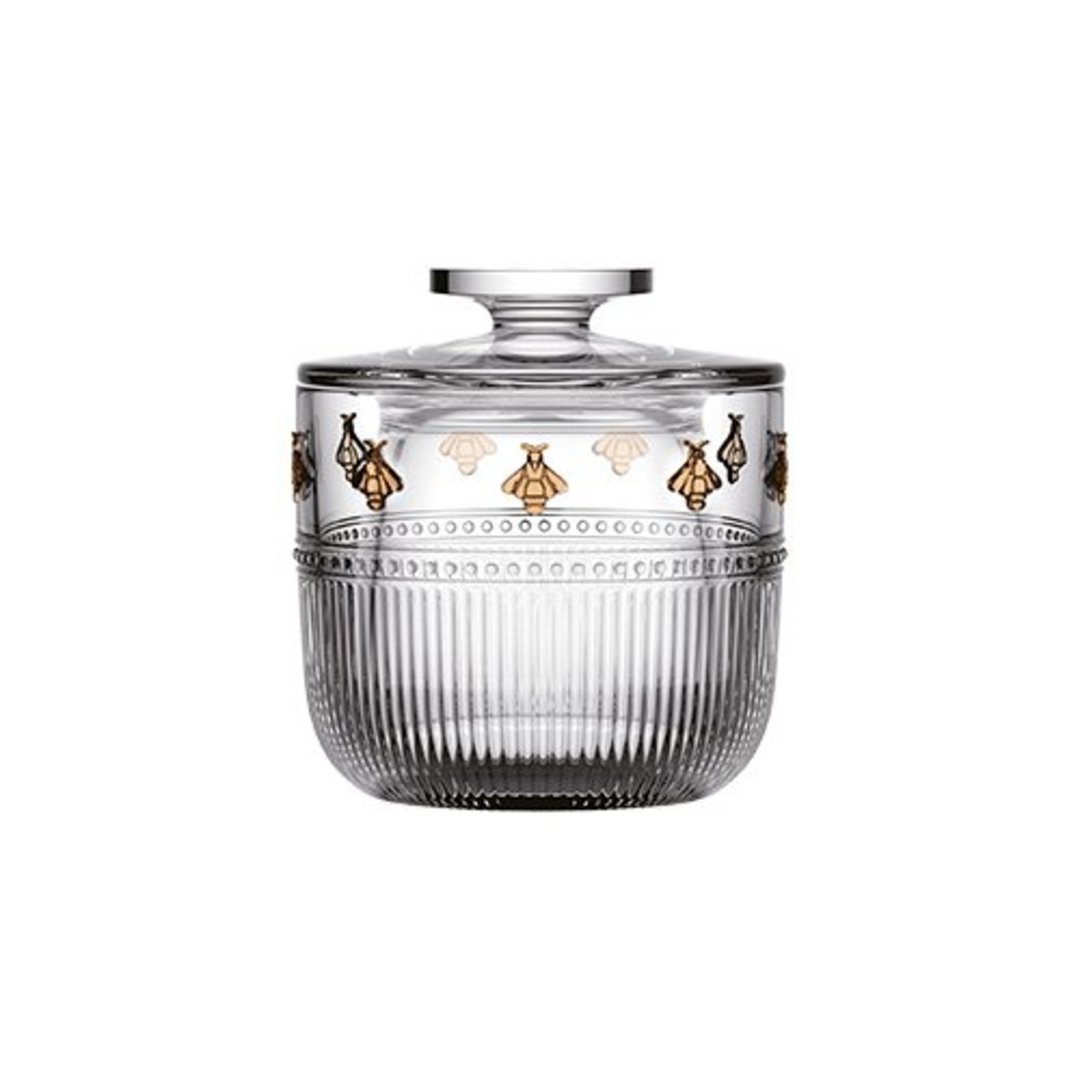 Fotografia para o produto Manteigueira francesa em cristal pintado a mão D9xA10cm âmbar