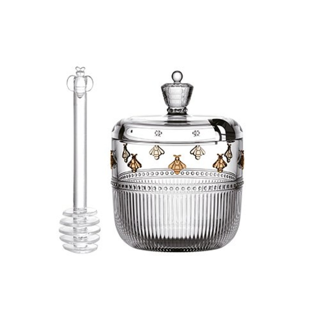 Fotografia para o produto Meleira em cristal pintado a mão 360ml D9,2xA12,3cm âmbar