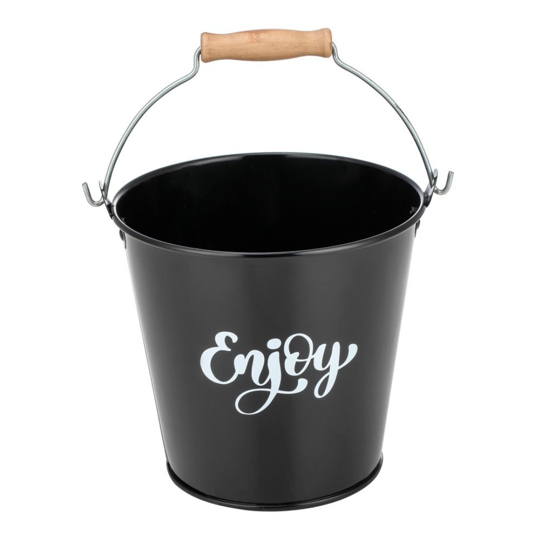 Imagem ilustrativa para Mini balde para alimentos em metal com alça 1,8L 14,3xA15cm cor preta