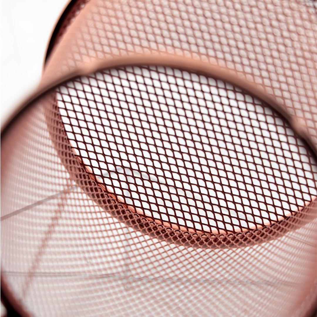 Fotografia para o produto Mini cesta redonda para alimentos em aço inox 08,8xA9cm cor rosé