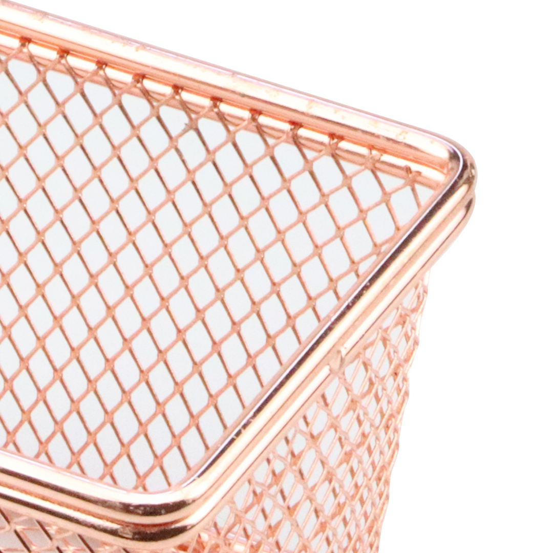 Fotografia para o produto Mini cesta retangular para alimentos em aço inox L10xP8xA7,5cm cor rosé