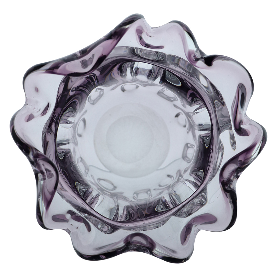 Fotografia para o produto Murano Flor em vidro L15,5xP15,5xA13cm cor roxa