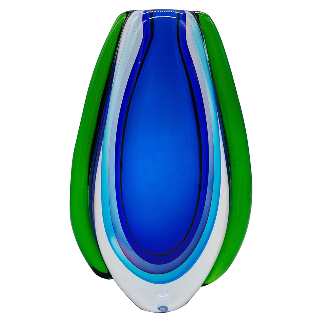 Fotografia para o produto Murano Gota em vidro L14xP6xA22cm cores verde, lilás e roxa Fotografia para o produto Murano Gota em vidro L14xP6xA22cm cores verde, lilás e roxa