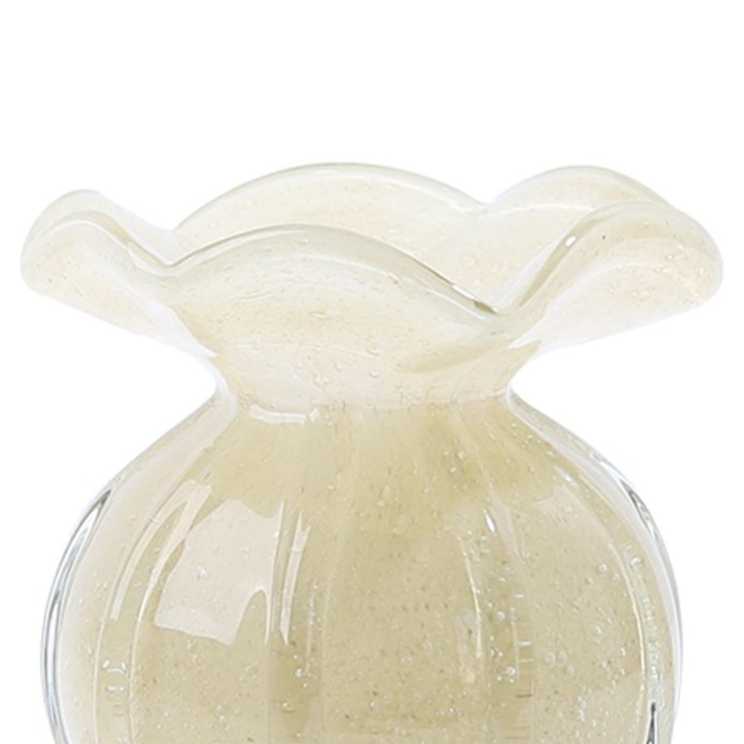 Fotografia para o produto Murano Trouxinha em vidro L11,5xP11,5xA13cm cor bege