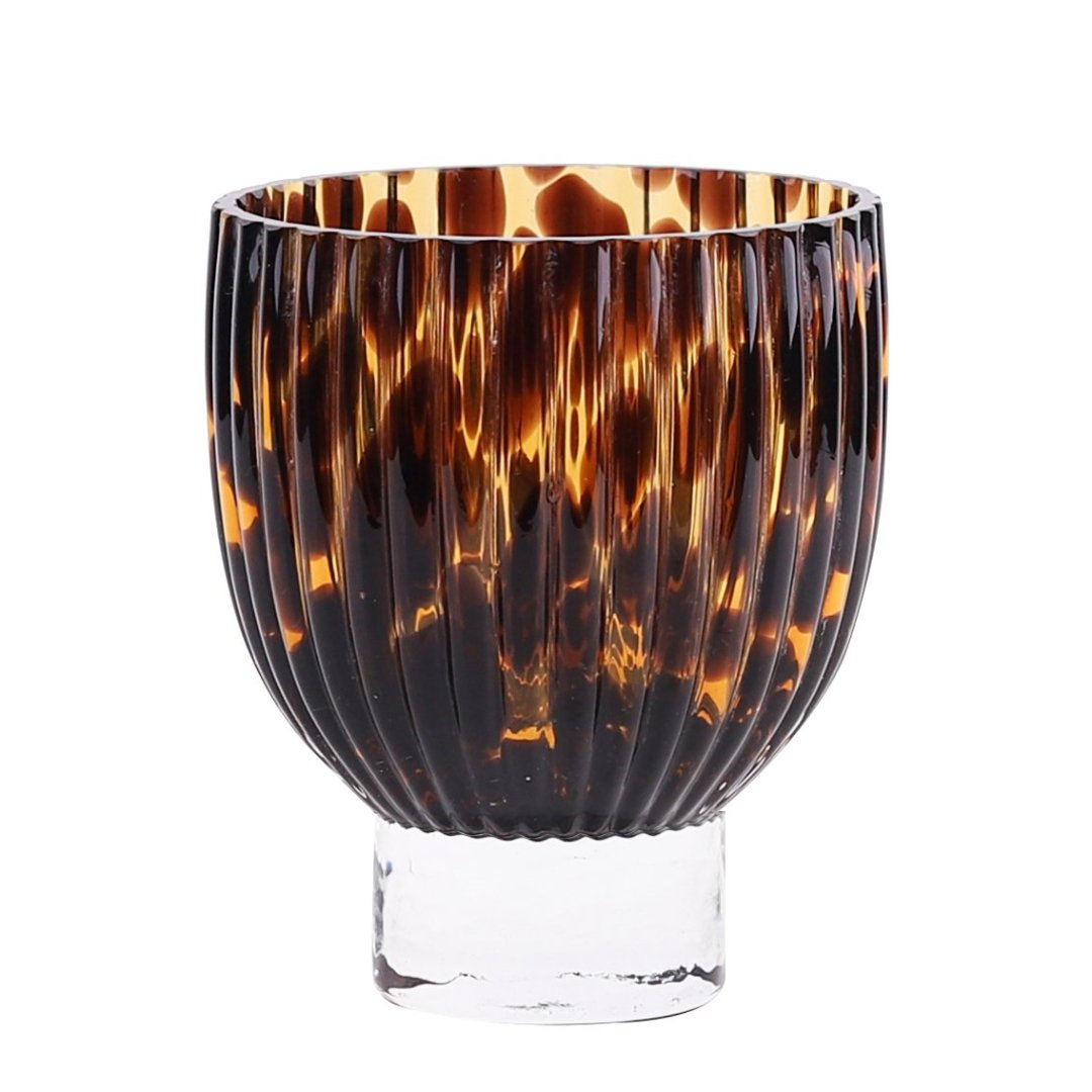 Fotografia para o produto Murano vaso bicolor em vidro L10,5xP10,5xA13cm cor marrom e laranja