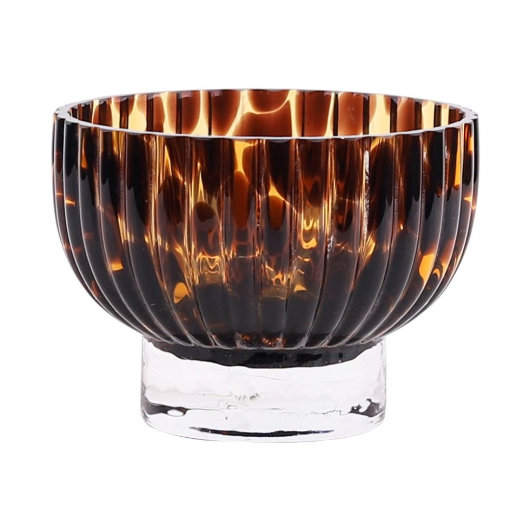 Fotografia para o produto Murano vaso bicolor em vidro L13xP13xA9,5cm cor marrom e laranja