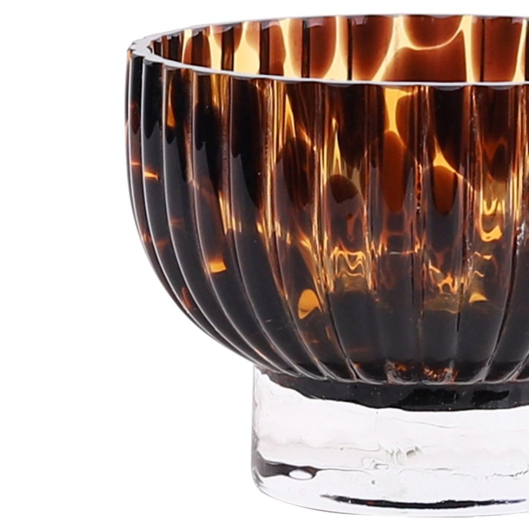 Fotografia para o produto Murano vaso bicolor em vidro L13xP13xA9,5cm cor marrom e laranja