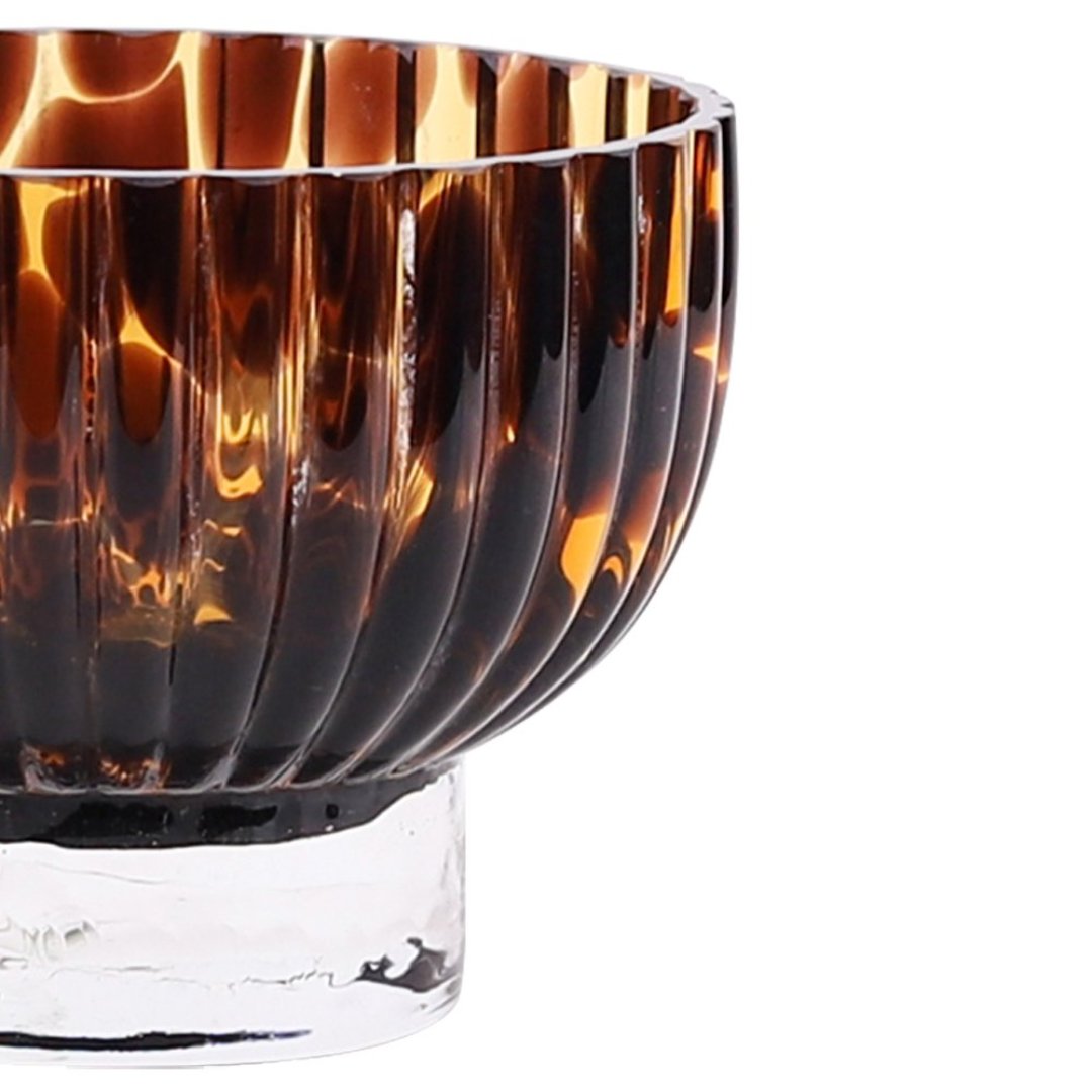 Fotografia para o produto Murano vaso bicolor em vidro L13xP13xA9,5cm cor marrom e laranja