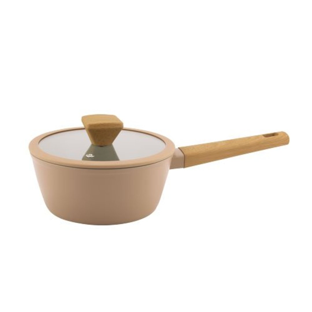 Fotografia para o produto Panela antiaderente em aluminio rev cerâmico com tampa de vidro 1,7L D18cm fendi mocha