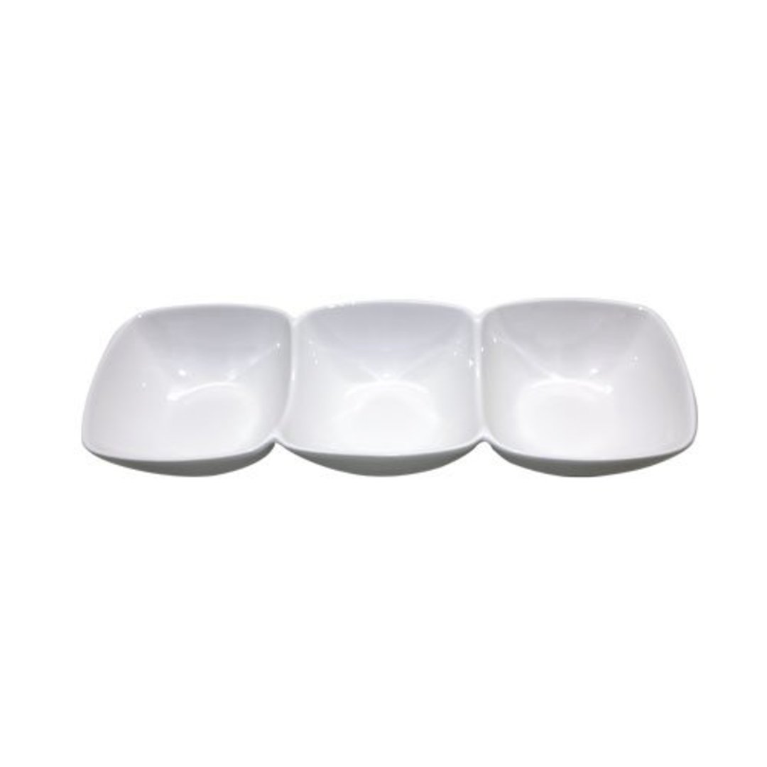 Imagem ilustrativa para Petisqueira com 3 divisórias em new bone china P32,8xL11,5xA5,2cm