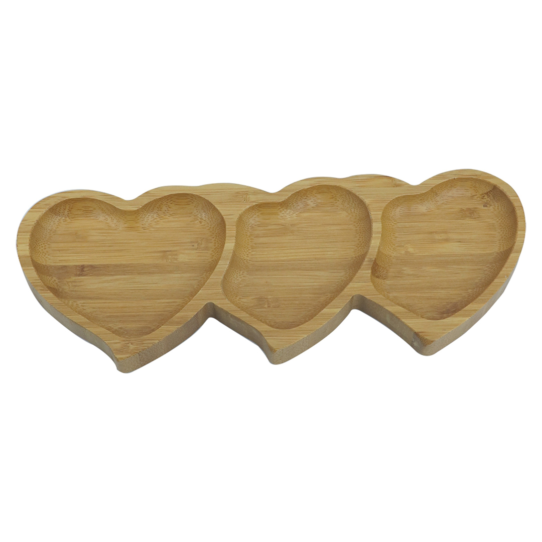 Fotografia para o produto Petisqueira coração em bambu L25.5xP10xA1.7cm