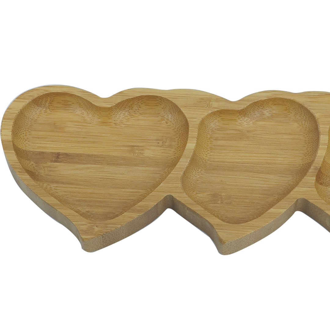 Fotografia para o produto Petisqueira coração em bambu L25.5xP10xA1.7cm