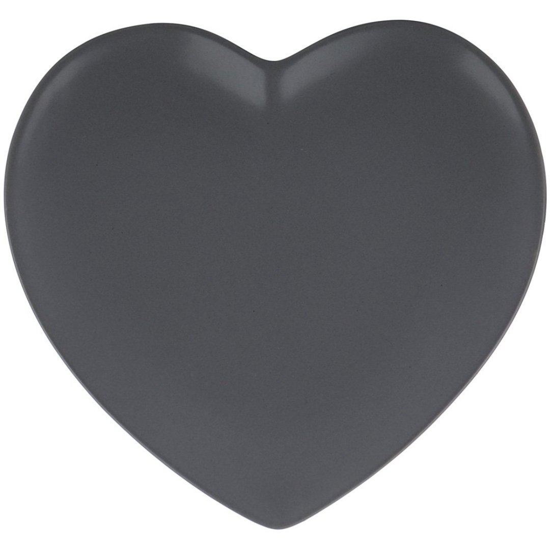 Imagem ilustrativa para Petisqueira coração em porcelana L13,5xP12,5xA2cm cor cinza
