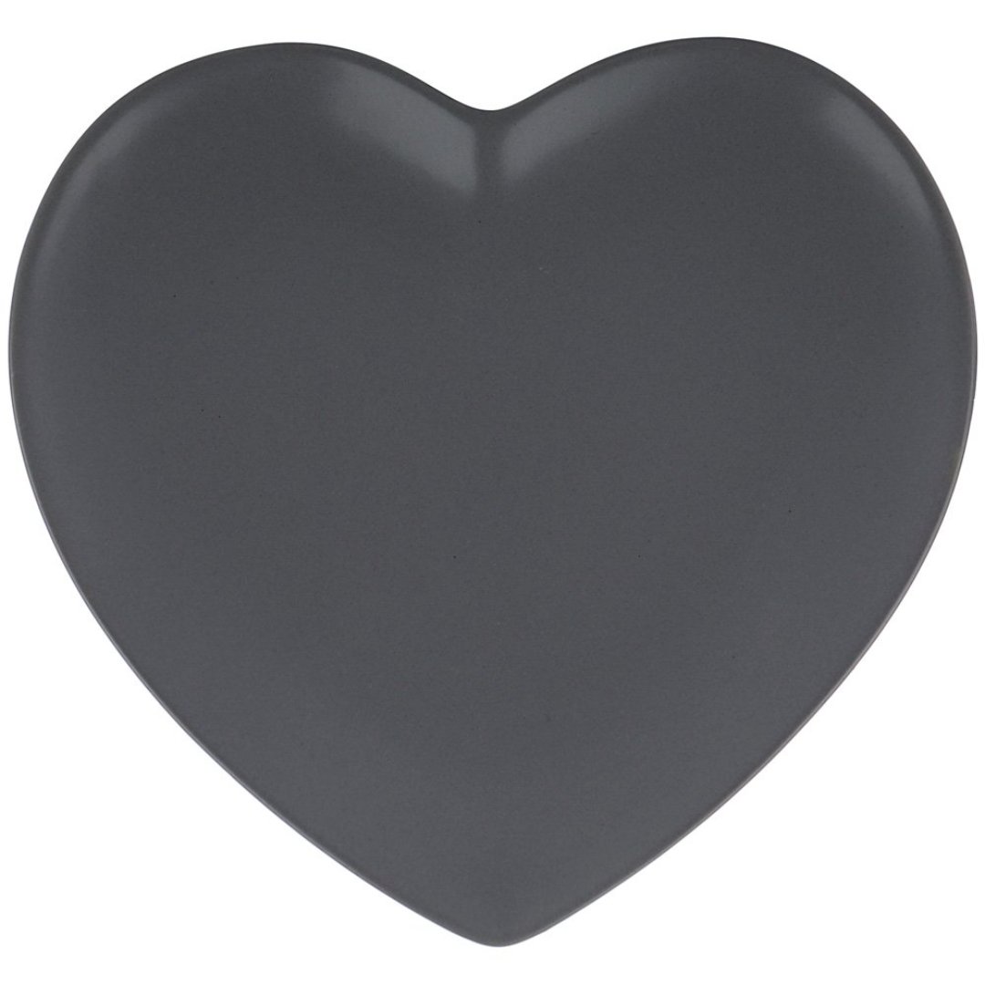Imagem ilustrativa para Petisqueira coração em porcelana L19xP18xA2cm cor cinza