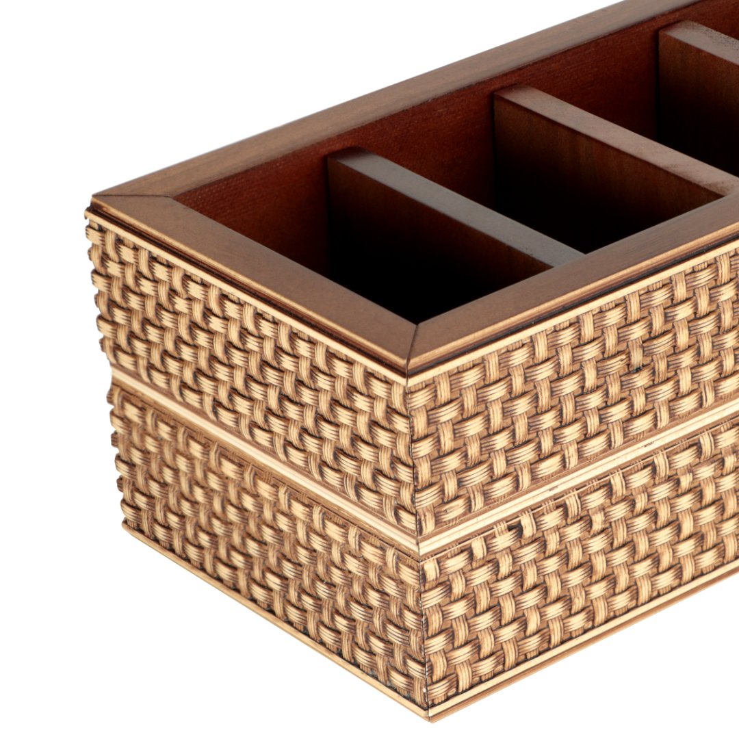 Fotografia para o produto Porta controle remoto de madeira L24,5xP12,5xA10cm cor marrom