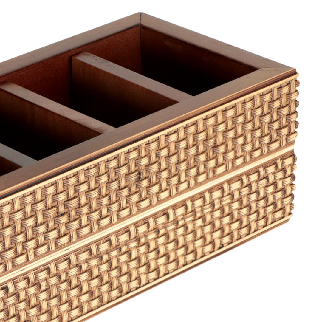 Fotografia para o produto Porta controle remoto de madeira L24,5xP12,5xA10cm cor marrom