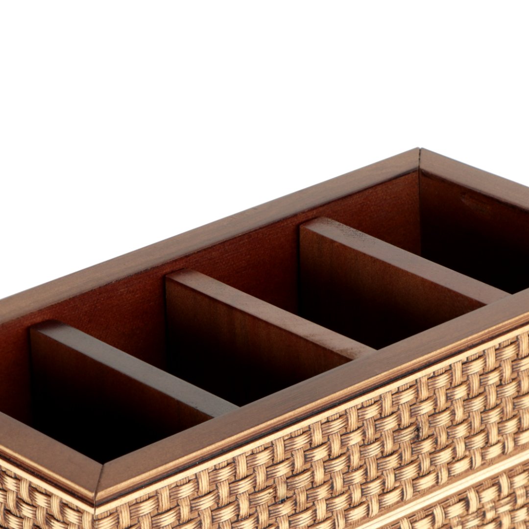 Fotografia para o produto Porta controle remoto de madeira L24,5xP12,5xA10cm cor marrom