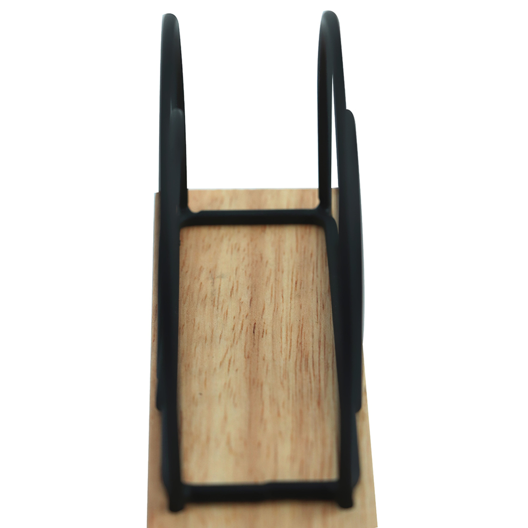 Fotografia para o produto Porta guardanapo em metal com base de madeira L13xP5xA9,2cm